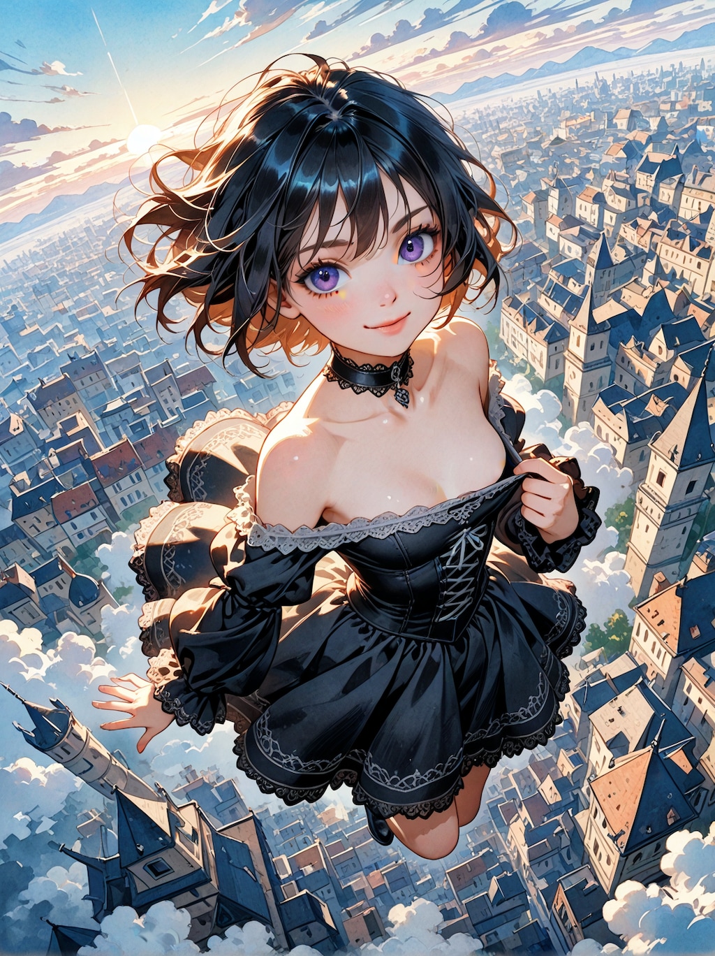 空中のゴシック少女