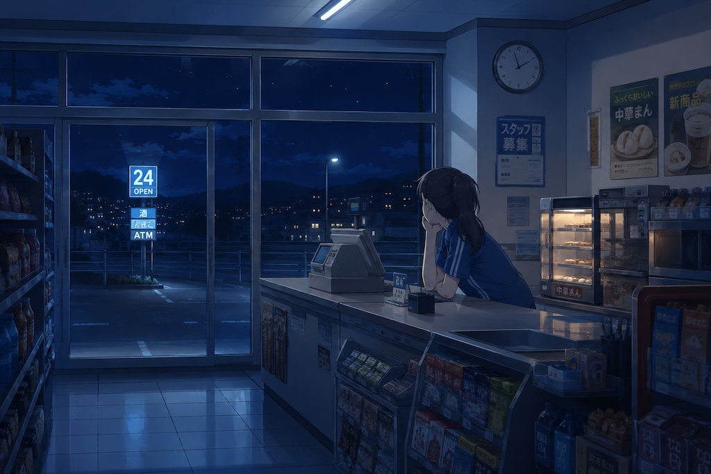 営業してるように見えない夜のコンビニ