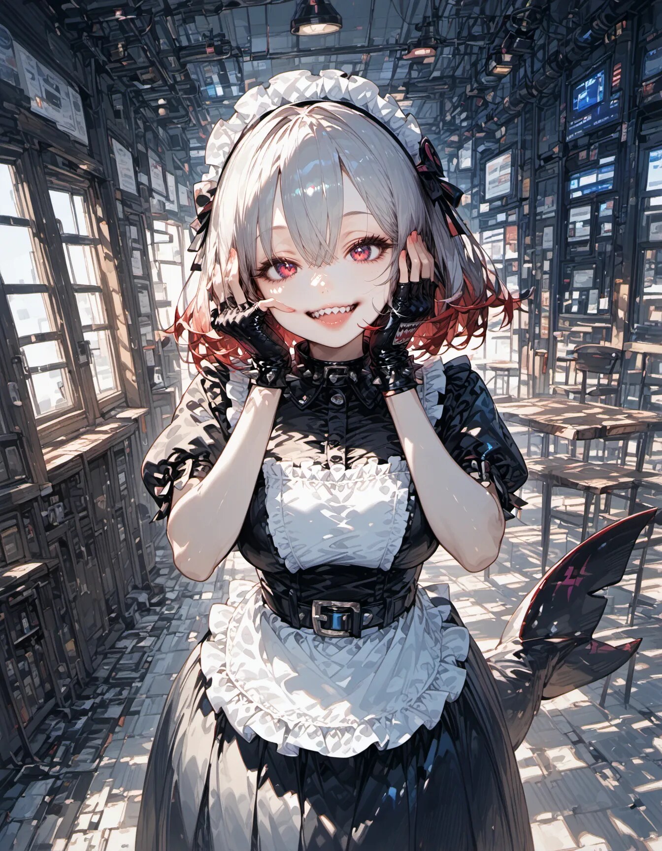 Shark Maid's Mischievous Grin | の人気AIイラスト・グラビア