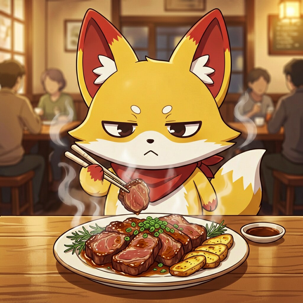 ステーキを試食