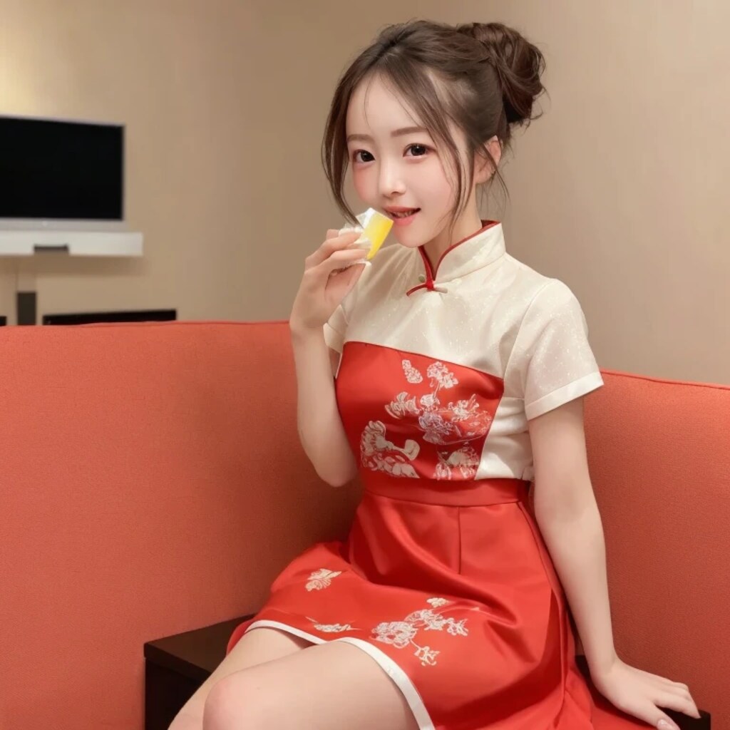 黒髪ロングで中華服の美女２９