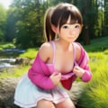 胸元を広げて見せてくれる少女 6枚目