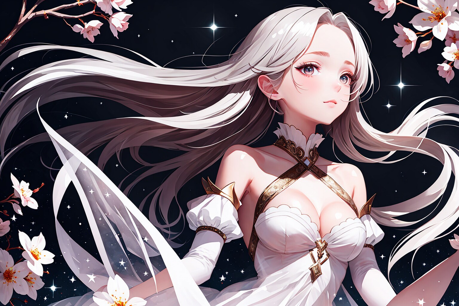 夜桜に踊るお姫様