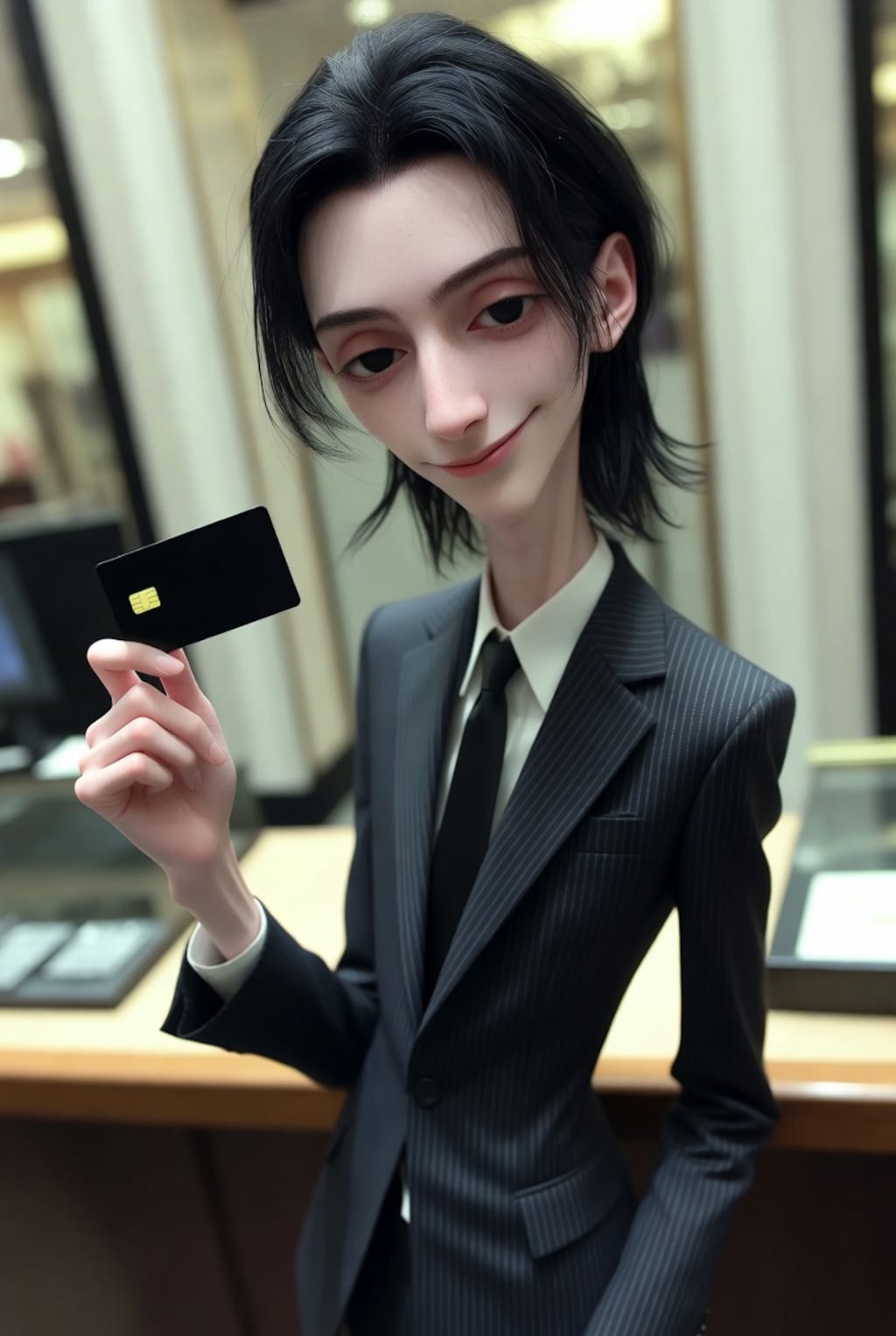 このブラックカードを見てごらんよ？ 君みたいな、平凡でつまらない日常を送っている凡人には、永遠に手が届かない夢の産物さ。僕のような、特別に選ばれしエリートだけが許される究極のステータスアイテムなん