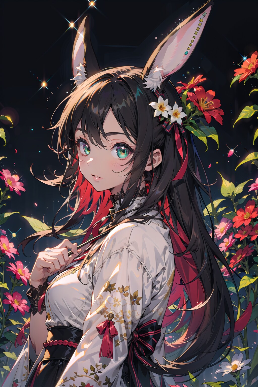 Black Floral Background