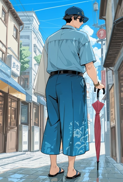 ８　日傘男子　帰る