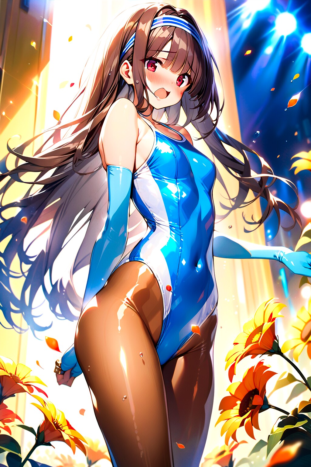 黒髪地味っ子の競泳水着ヒロインちゃん