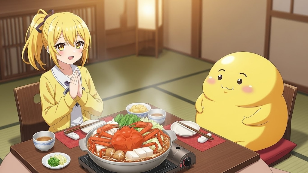 蟹を頂く 黄ぽにちゃん