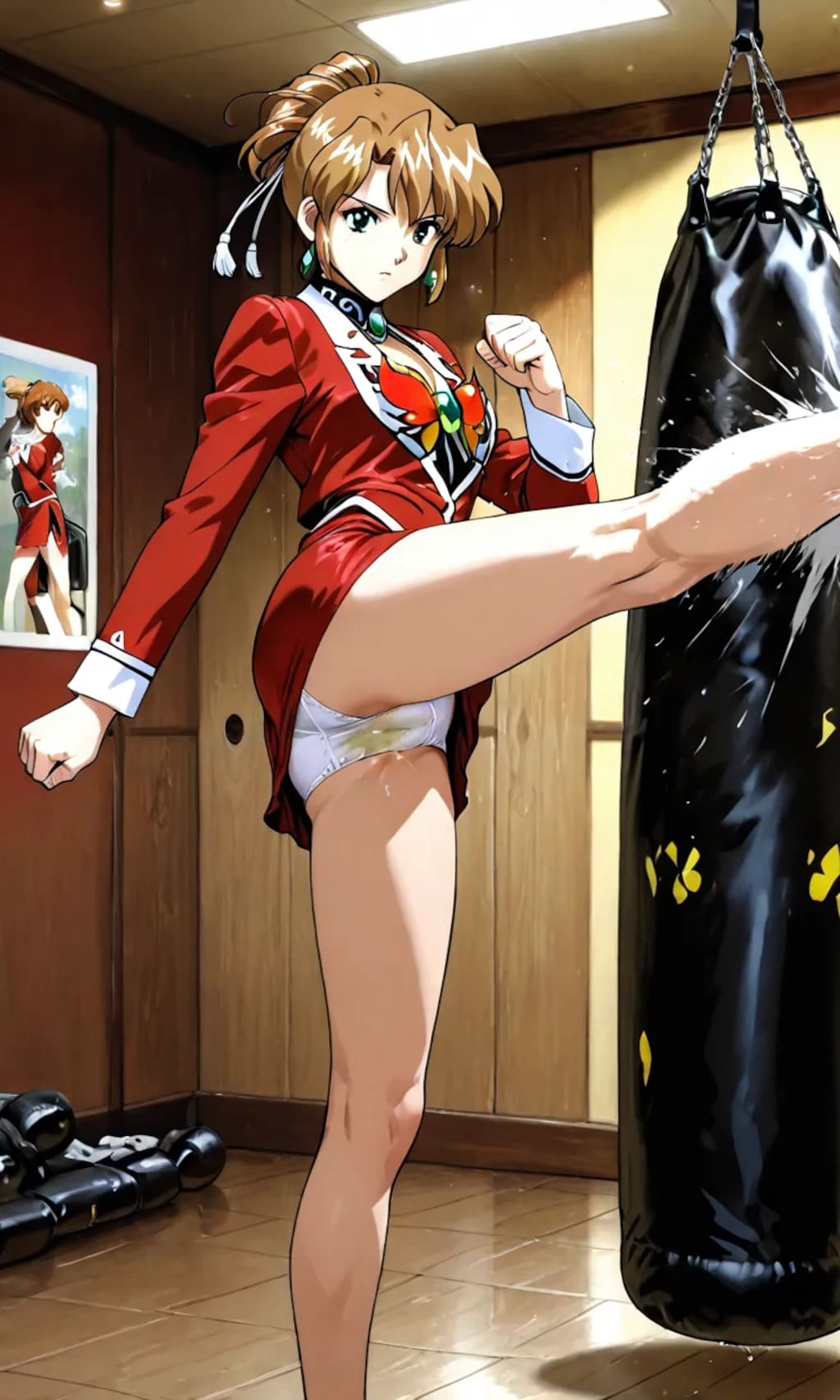 ハイキックパンチラ