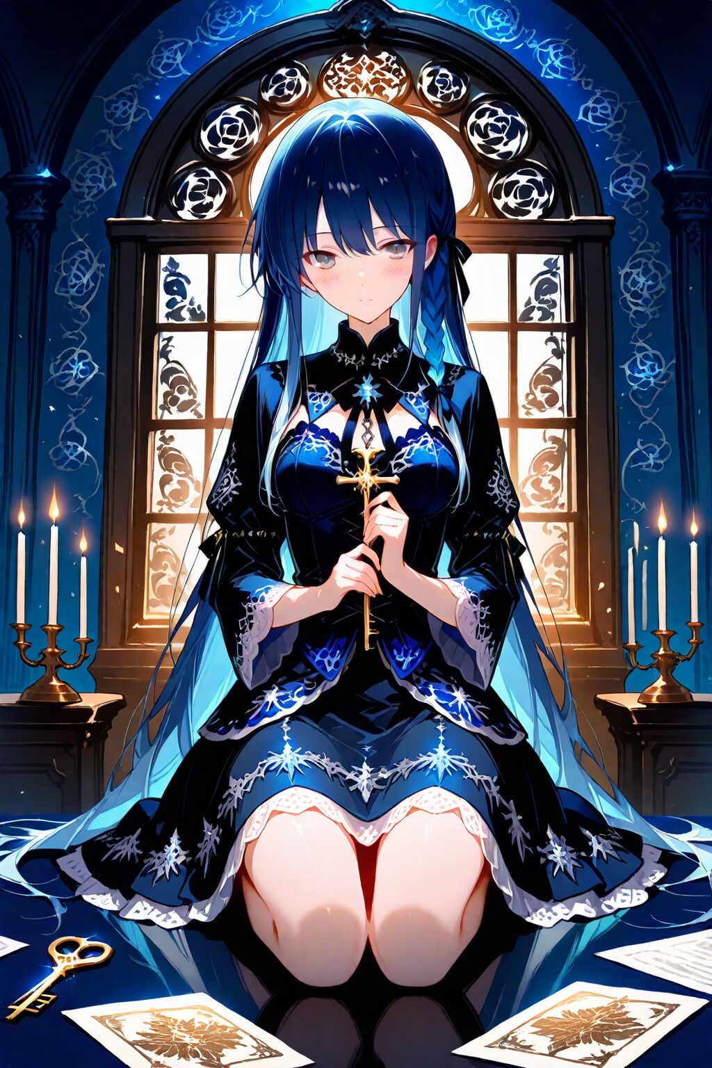 鍵を抱くフィギュア