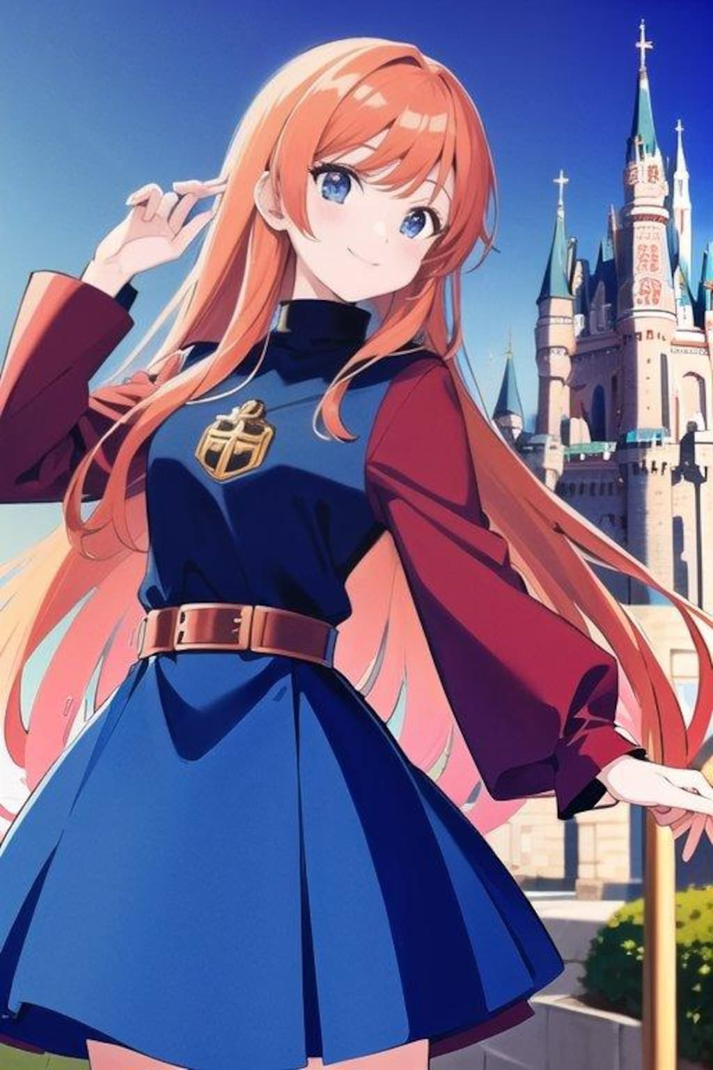 お城と幸せ美女