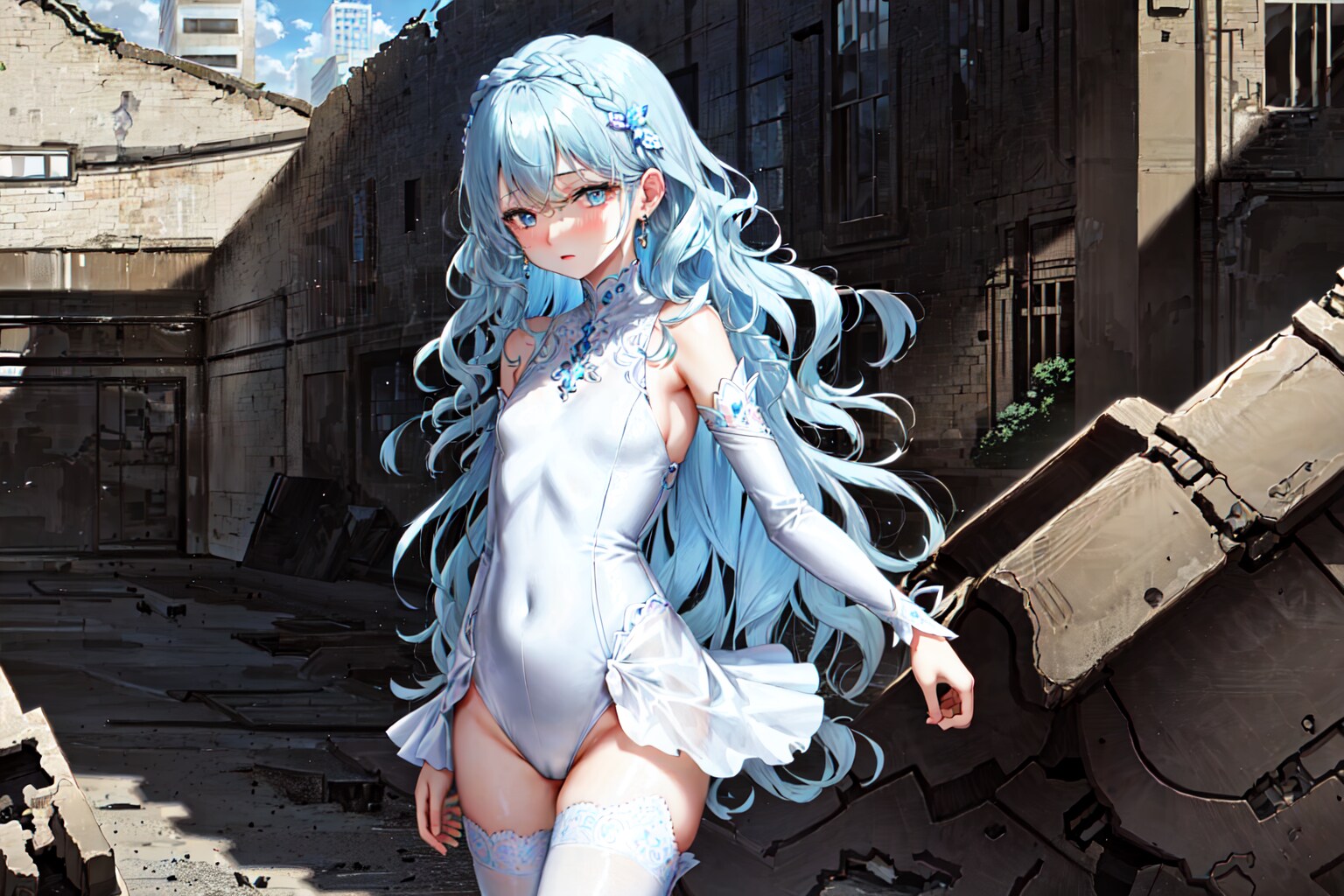 廃墟の中の少女