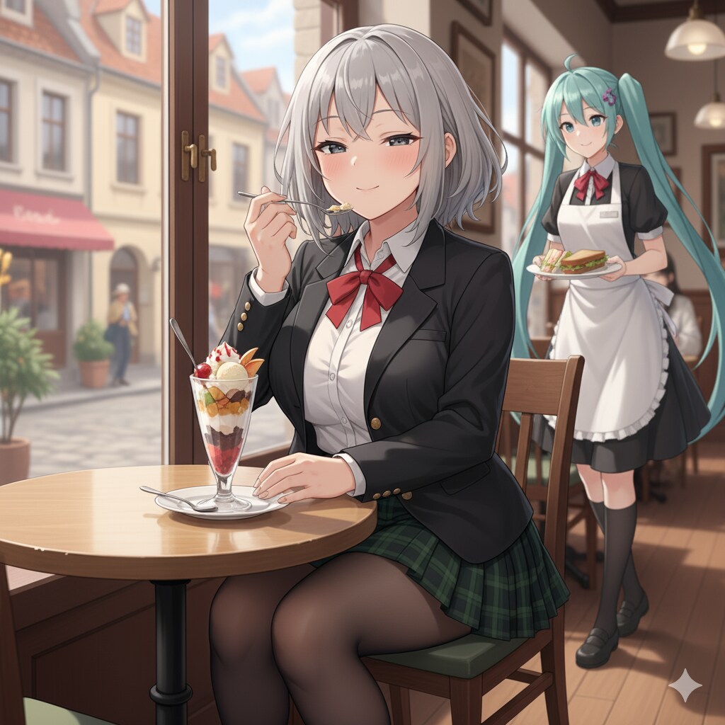 彩翔さんとウエイトレス ミクさん