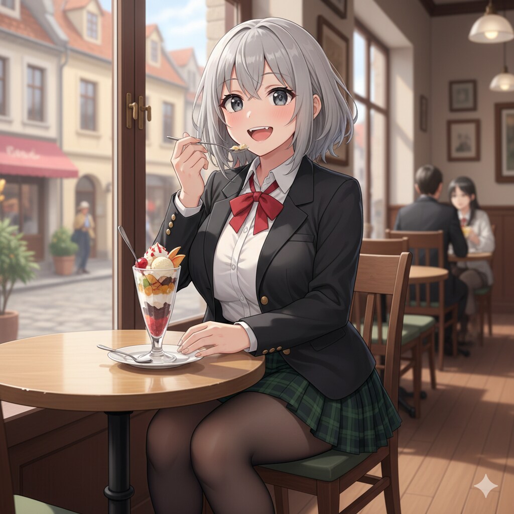 彩翔さんとウエイトレス ミクさん