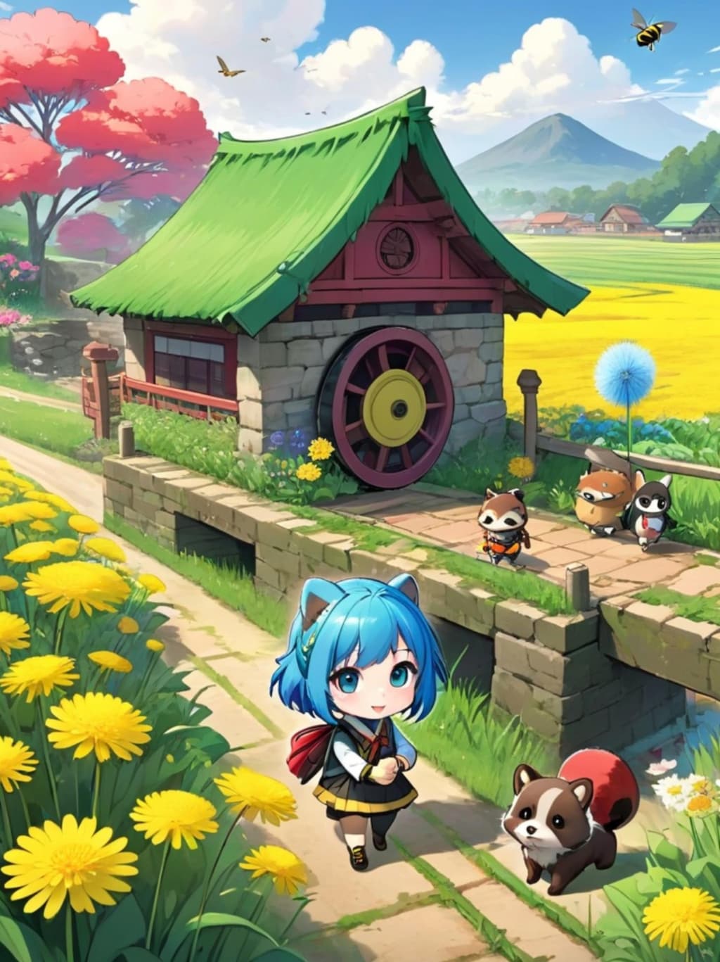 田舎の青髪ちゃん