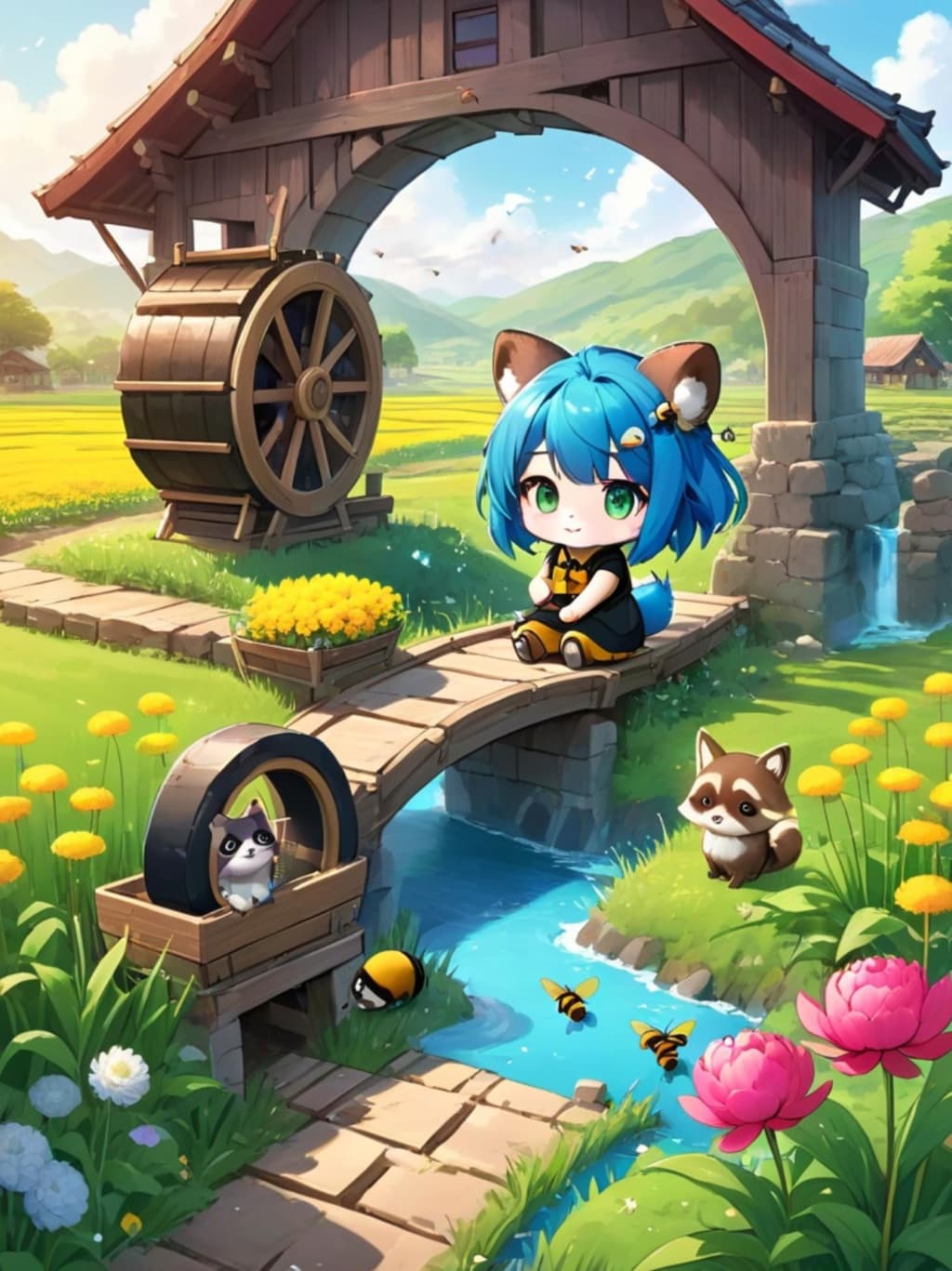 田舎の青髪ちゃん