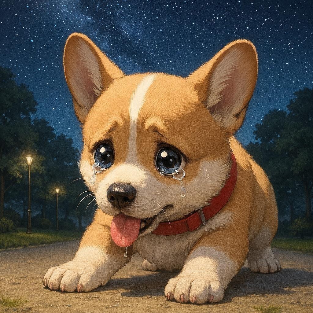 青年と子犬を入れ替えてみた