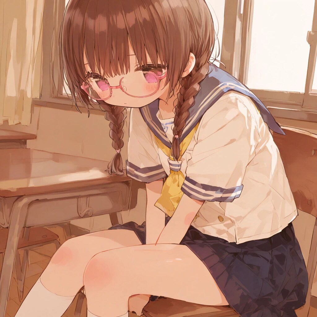 三つ編みメガネっ娘