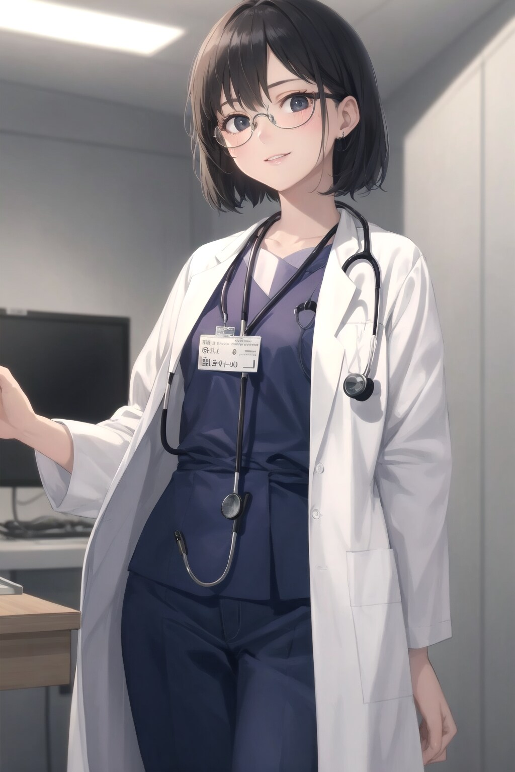 眼鏡ボブ女医