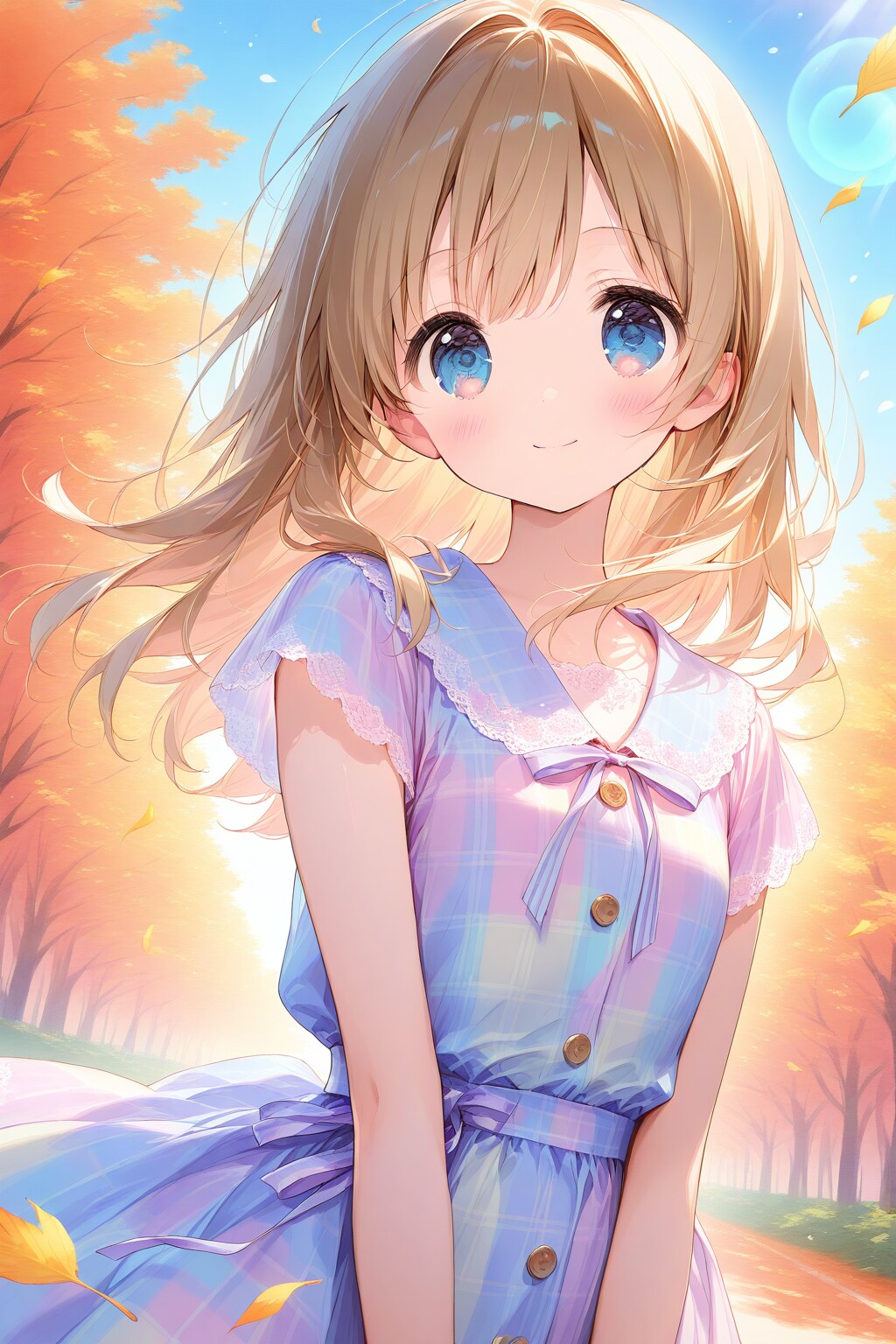 パステルチェックワンピの子 | の人気AIイラスト・グラビア