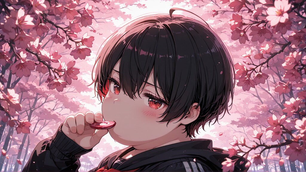 クッキーを食べるぽっちゃりさん