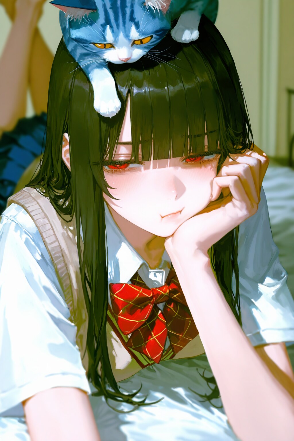 かまってほしい彼女と遊んでほしい猫