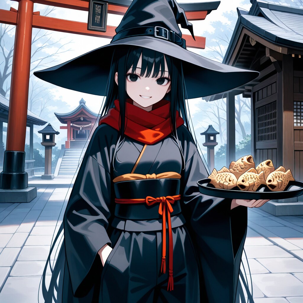 鯛焼きを差し入れする魔女