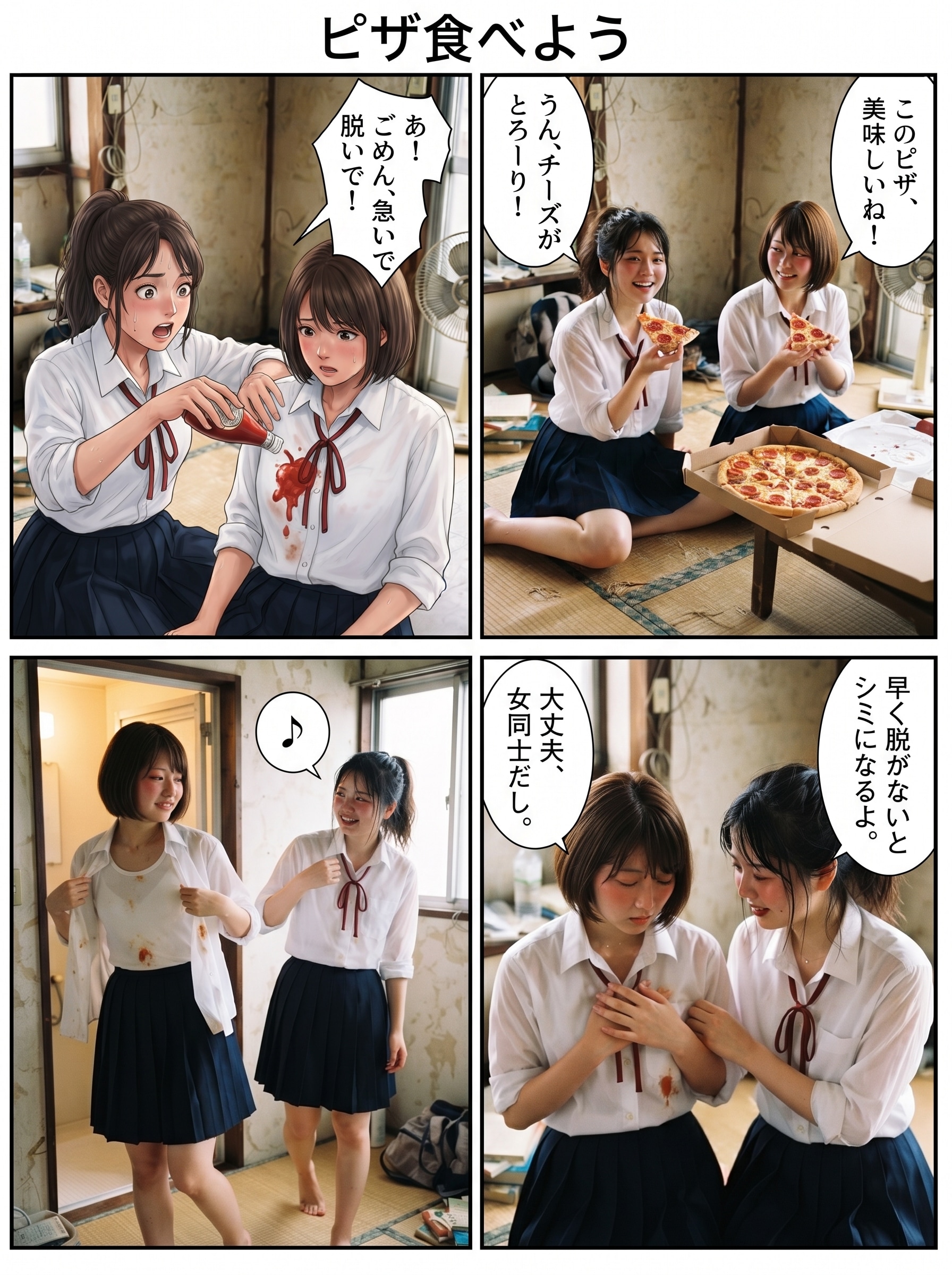 酷暑のピザ