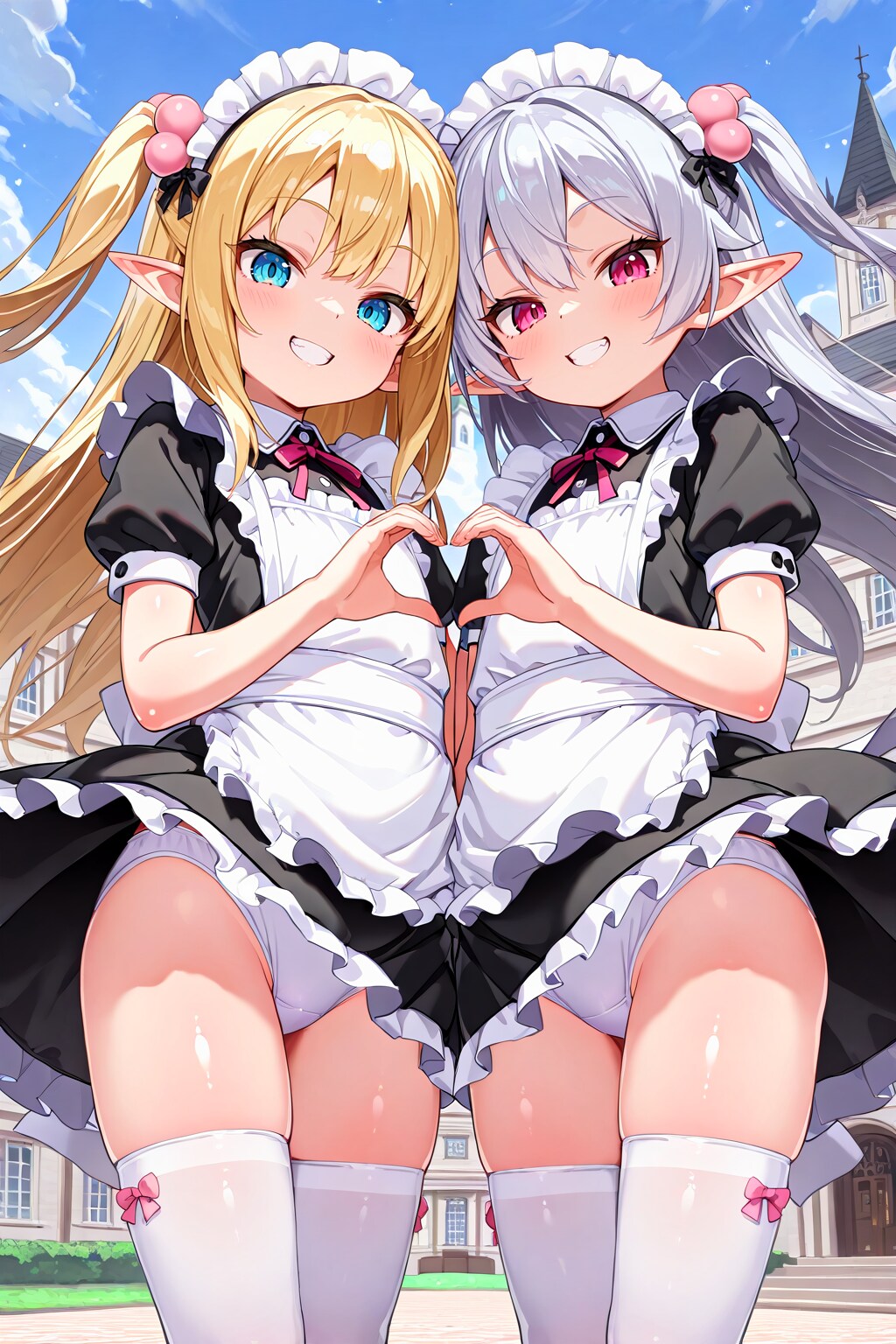金と銀のメスガキエルフメイド