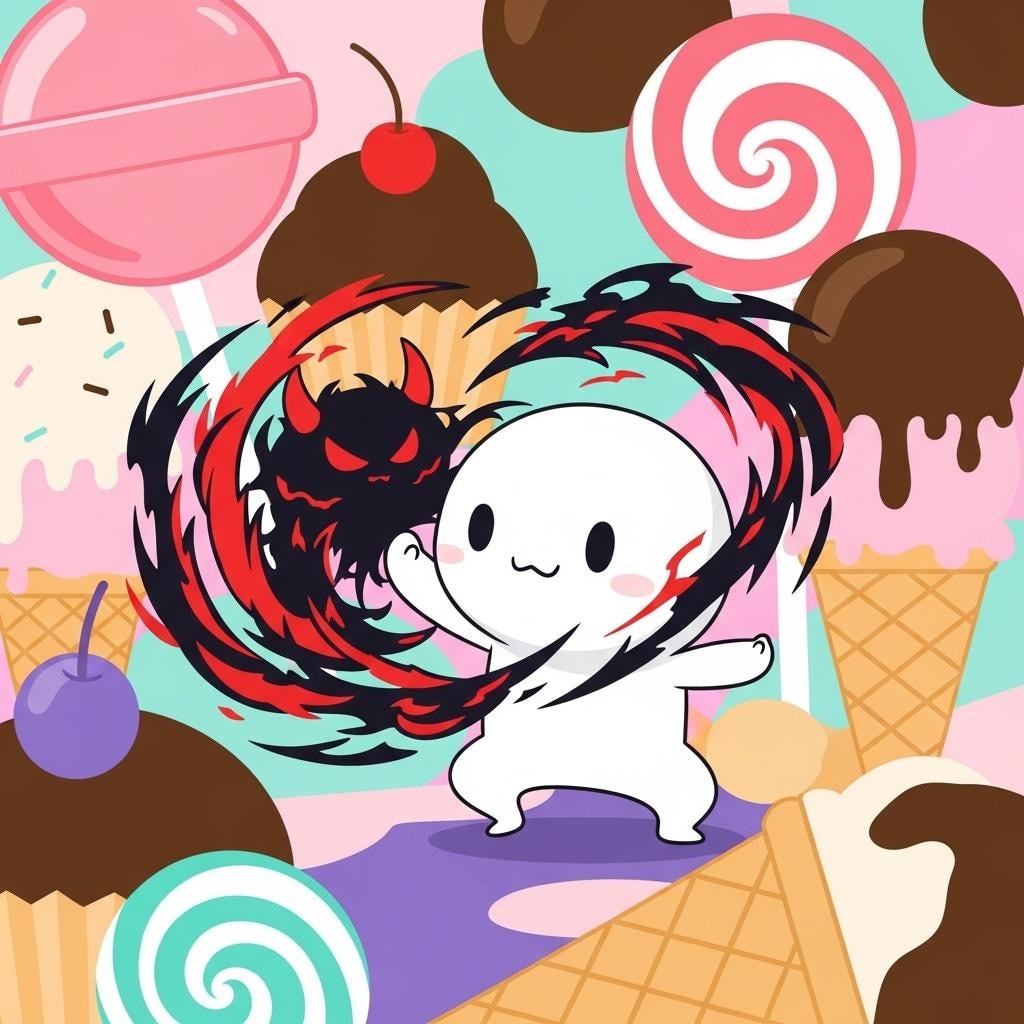 お菓子を悪の手から守る謎のヒーロー