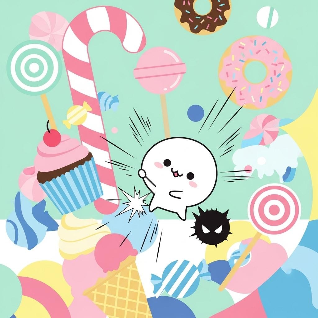 お菓子を悪の手から守る謎のヒーロー