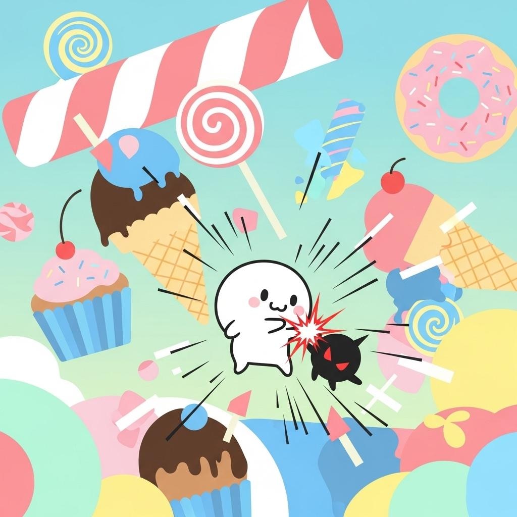 お菓子を悪の手から守る謎のヒーロー