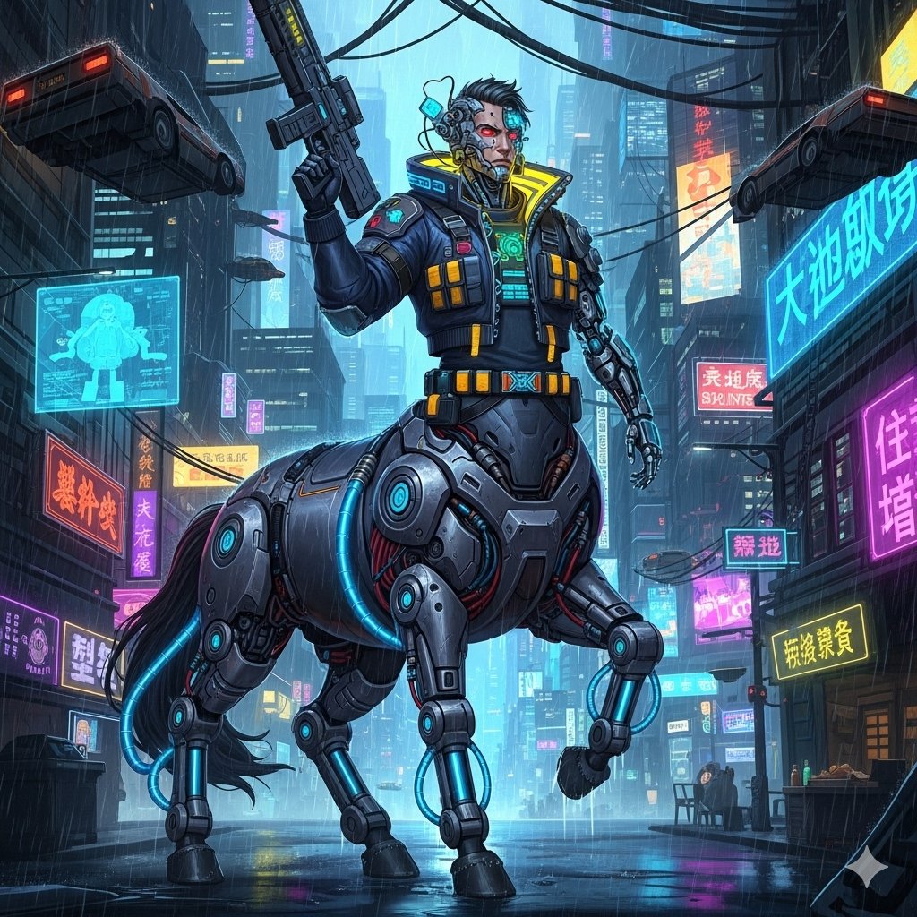 サイバーパンクなケンタウロス | の人気AIイラスト・グラビア