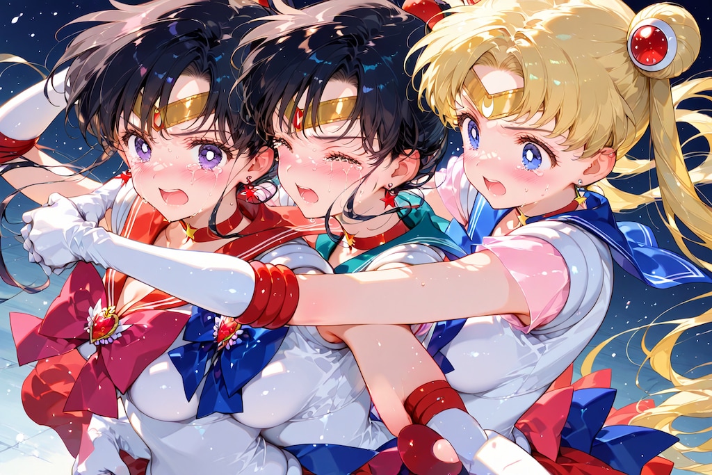 コスプレイヤーに助けてもらうセーラームーン