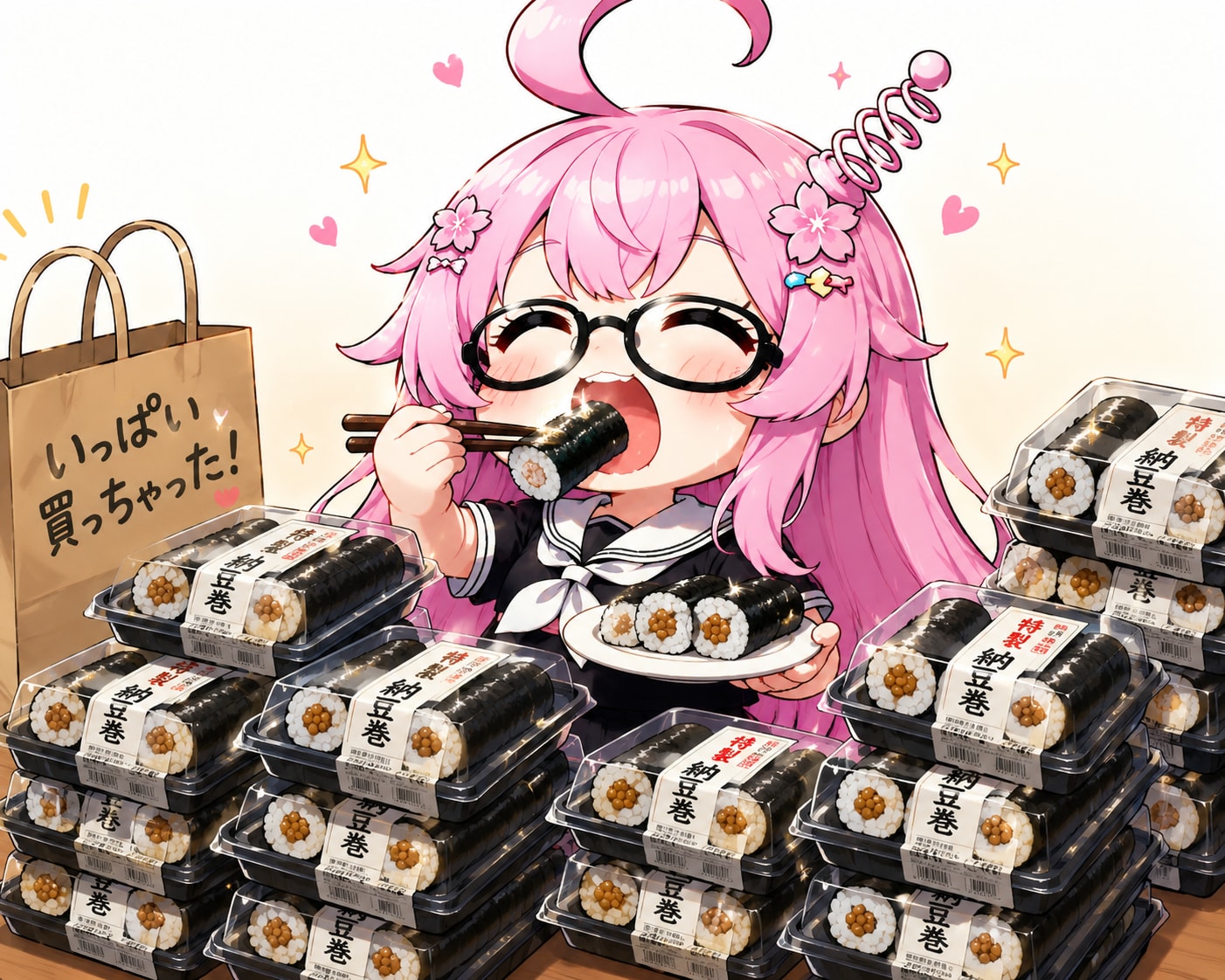 納豆巻き大量確保 | の人気AIイラスト・グラビア