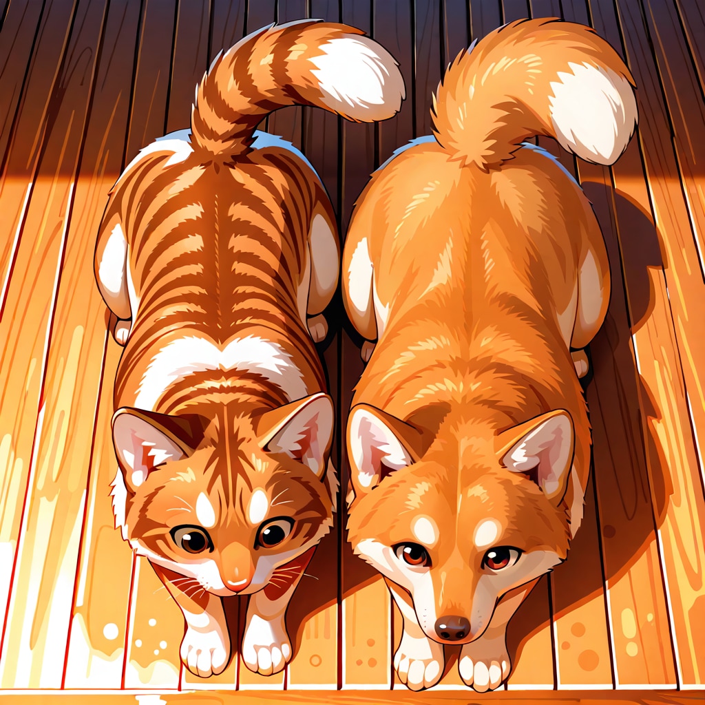 犬と猫になったけど猫のほうが犬の毛色に引きずられてるな | の人気AIイラスト・グラビア