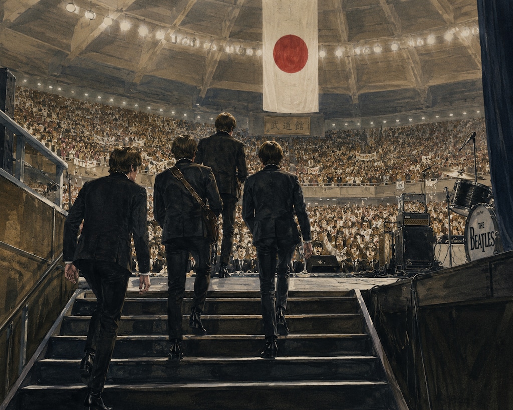 The day the four of them stood on a Japanese stage.