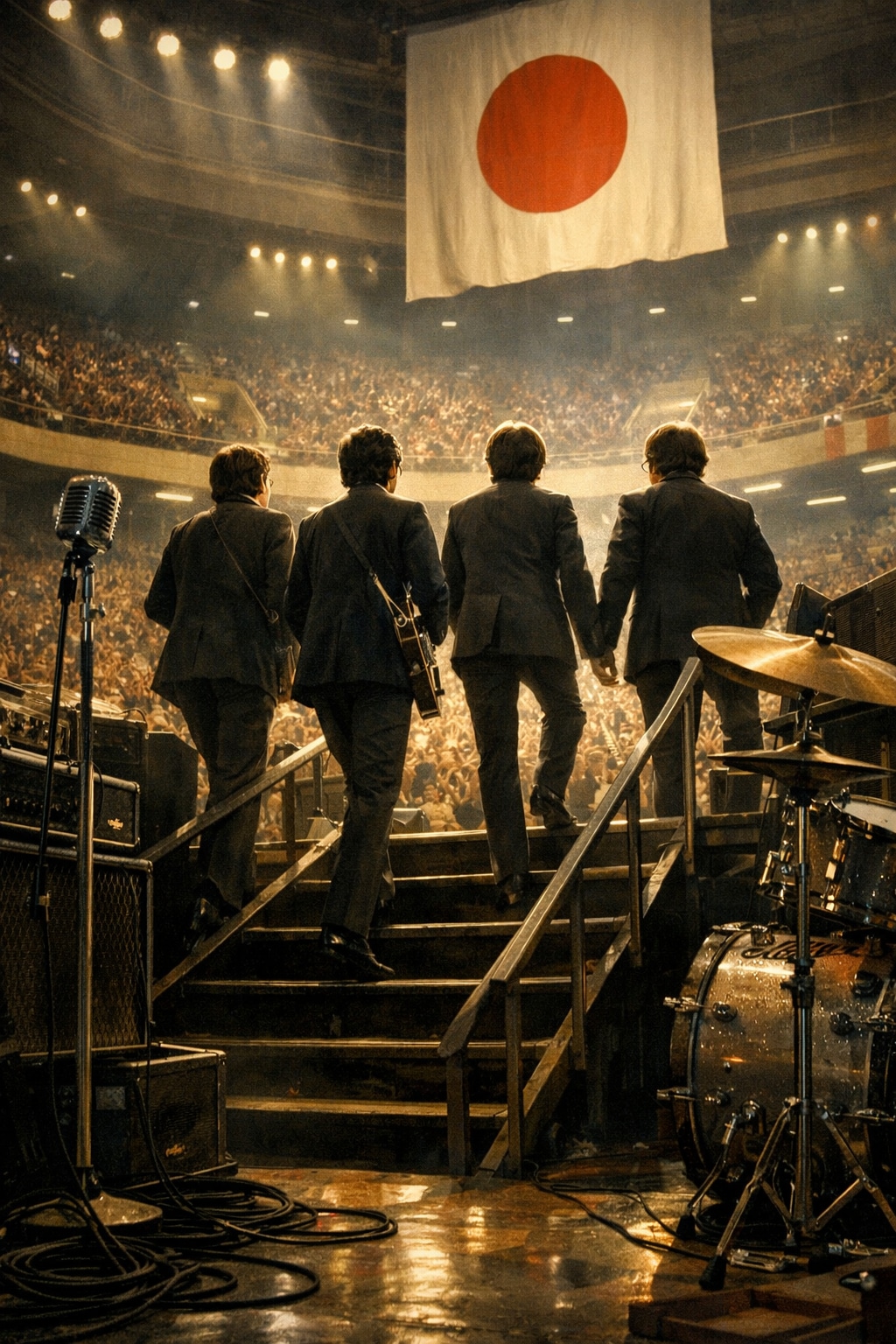 The day the four of them stood on a Japanese stage.