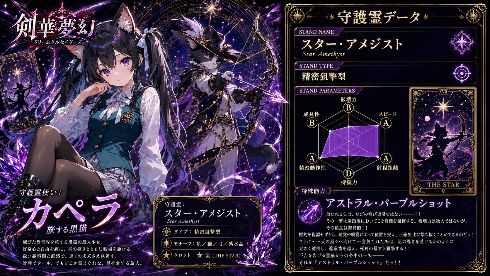 守護霊『スター・アメジスト』　-剣華夢幻 ドリームクルセイダーズ- | の人気AIイラスト・グラビア