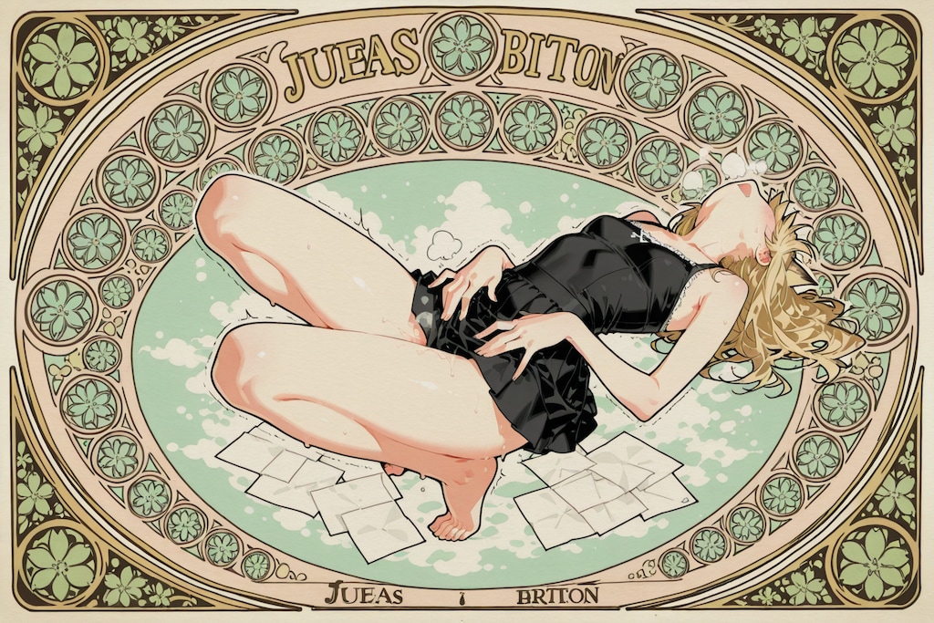 黒ドレスのストレッチ少女