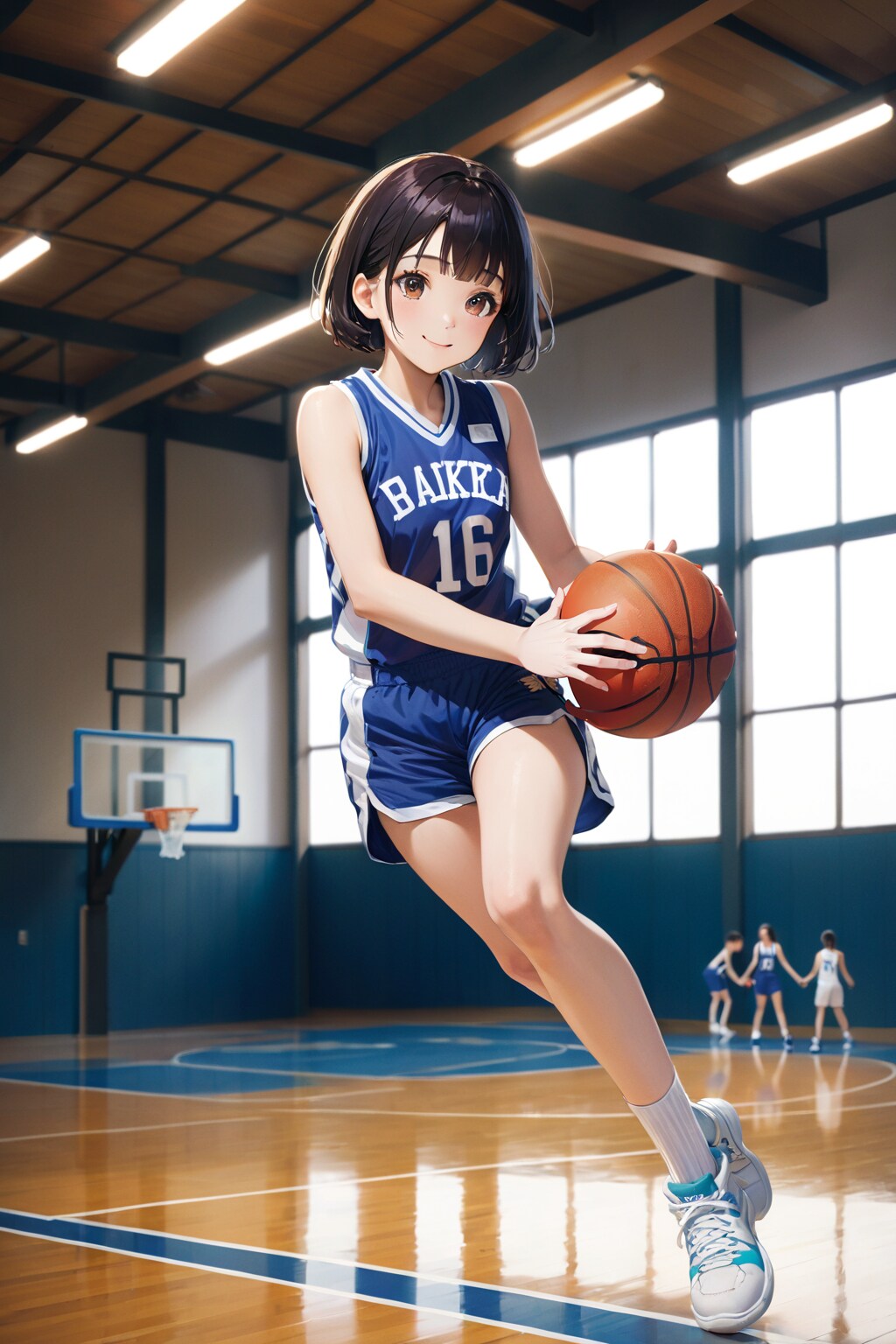 汗と笑顔とバスケットボール：青春の練習風景 | の人気AIイラスト・グラビア