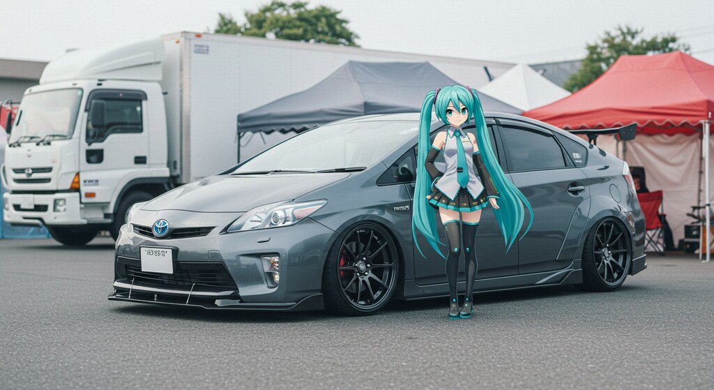 トヨタプリウスと初音ミク
