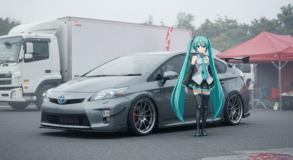 トヨタプリウスと初音ミク