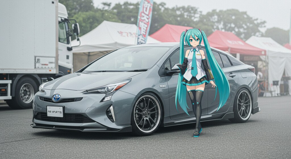 トヨタプリウスと初音ミク