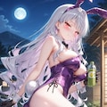 バニーガール衣装のお姫ちん 3枚目