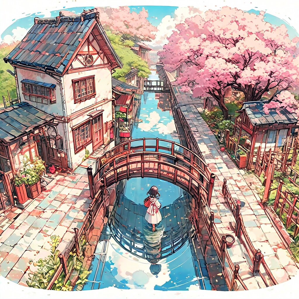 街と水たまり、少女195