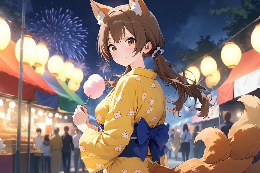 夏祭りの妖狐ちゃん（ちょっと大人）