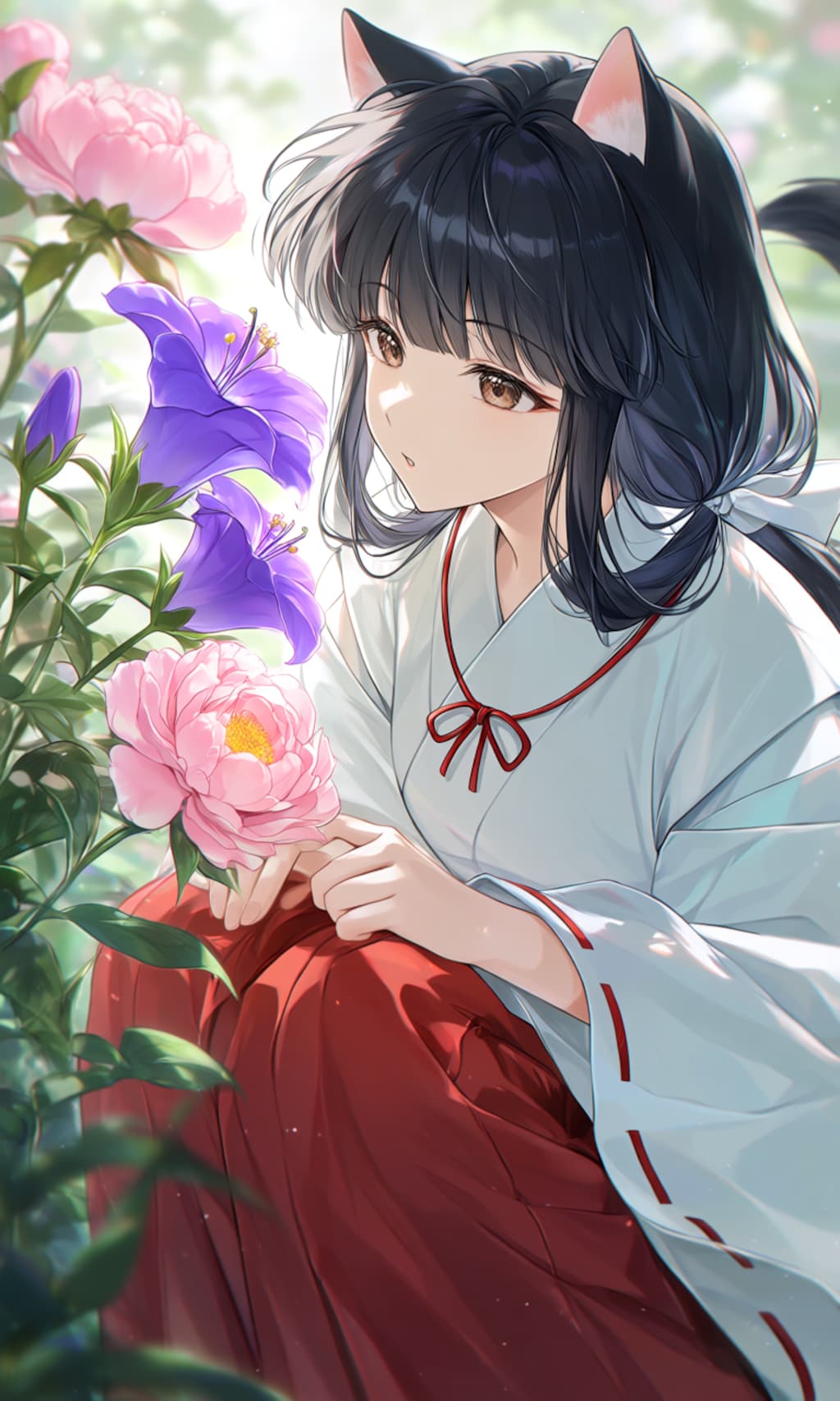 芍薬と桔梗の花