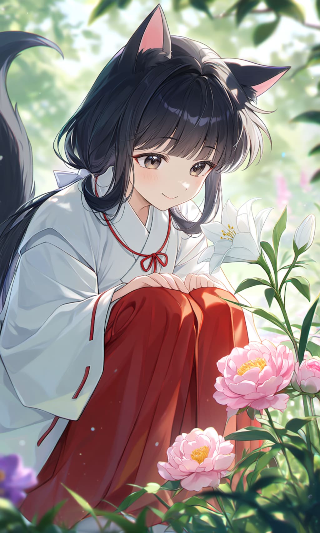芍薬と桔梗の花