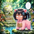パンを尻にはさんで指を鼻の穴に入れてボクシングをしながら『いのちをだいじに』と叫んでいるこなつちゃん 3枚目